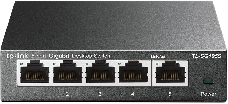 Šakotuvas TP-Link TL-SG105S Nekonfigūruojamas Gigabit Ethernet (10/100/1000) Juoda
