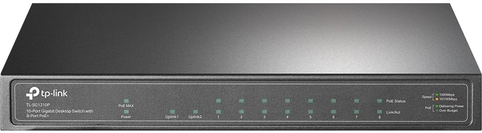 Šakotuvas TP-Link TL-SG1210P tinklo komutatorius Ne-valdomas Gigabit Ethernet (10/100/1000) Maitinimas per Eternetą (PoE) Pilka