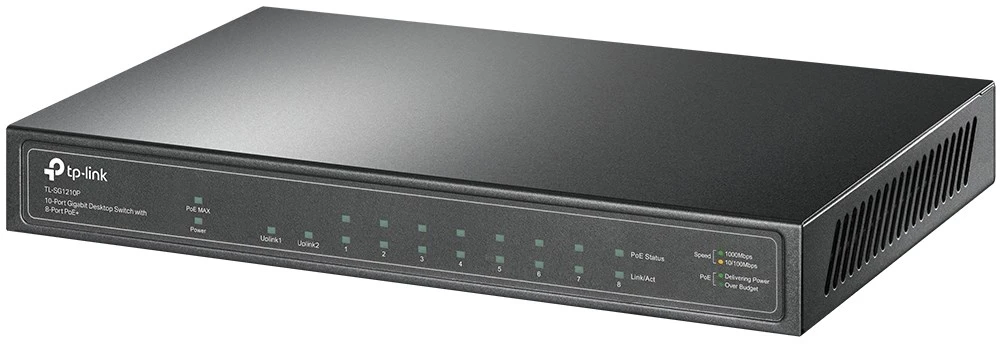 Šakotuvas TP-Link TL-SG1210P tinklo komutatorius Ne-valdomas Gigabit Ethernet (10/100/1000) Maitinimas per Eternetą (PoE) Pilka