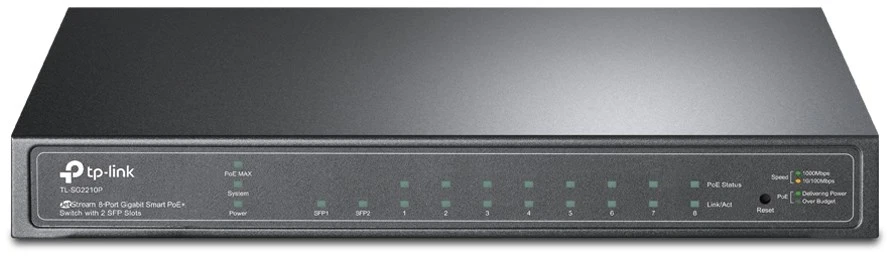 Šakotuvas TP-Link TL-SG2210P Valdomas L2 Gigabit Ethernet (10/100/1000) Maitinimas per Eternetą (PoE) Juoda