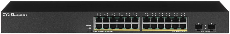 Šakotuvas ZYXEL GS1900-24HP V2, 24 PORT GBE L2 POE SMART SWITCH, MONTAVIMAS, 170 W (5 M. GARANTIJA)
