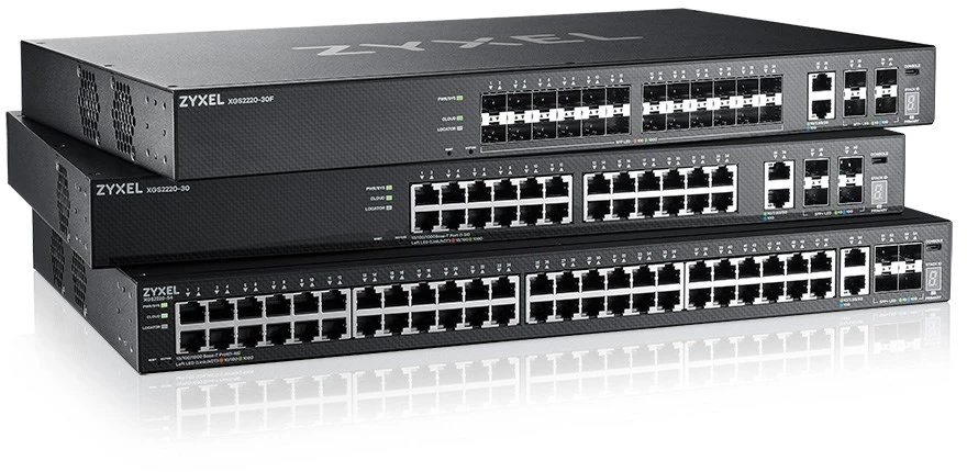 Šakotuvas ZYXEL XGS2220-30HP, L3 prieigos komutatorius, 400W POE, 16XPOE+/10XPOE++, 24X1G RJ45 2X10MG RJ45, 4X10G SFP+ UPLINK, įskaitant 1 metų „Nebulaflex Pro“ (5 metų garantija)