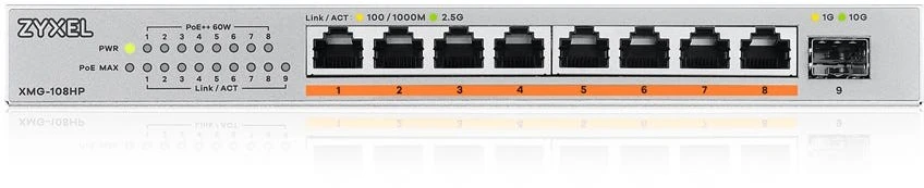 ZYXEL XMG-108 8 PORTS 2,5G + 1 SFP+, 8 PORTS 100W TOTAL POE++ DESKTOP MULTIGIG UNMANAGED DESKTOP SWITCH (2Y WARRANTY)