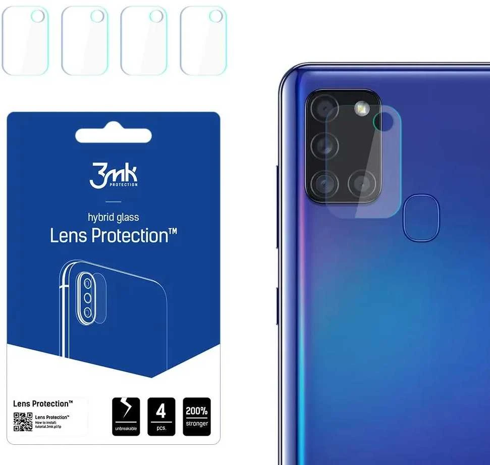 HYBRID GLASS 3MK FLEXIBLE GLASS LENS SAMSUNG GALAXY A21S FOR CAMERA 4 PCS.