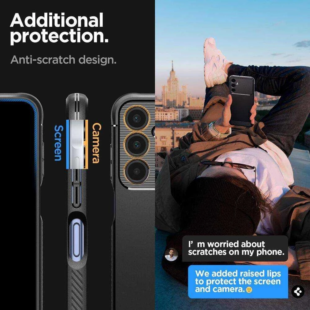 Samsung Galaxy A25 5G Spigen Rugged Armor Matte dėklas telefonui juodos spalvos