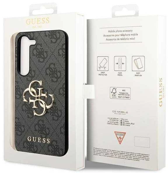 Guess GUHCSA354GMGGR A35 A356 juodos spalvos kietas dėklas 4G Big Metal Logo