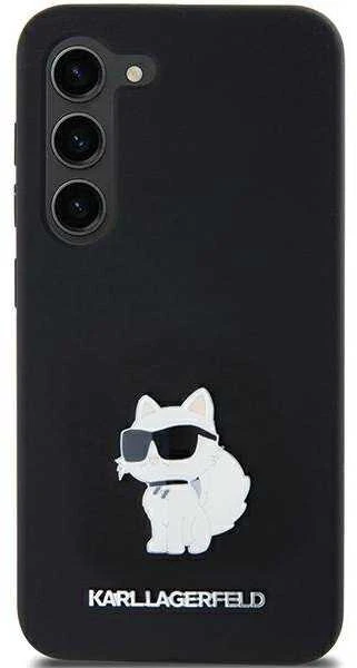 Originalus Karl Lagerfeld kietas silikoninis dėklas su metaliniu smeigtuku KLHCSA35SMHCNPK, skirtas Samsung Galaxy A35, juodas