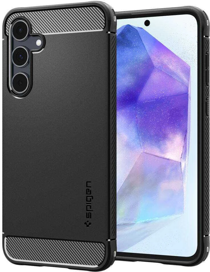 Samsung Galaxy A55 5G Spigen Rugged Armor Matte dėklas telefonui juodos spalvos
