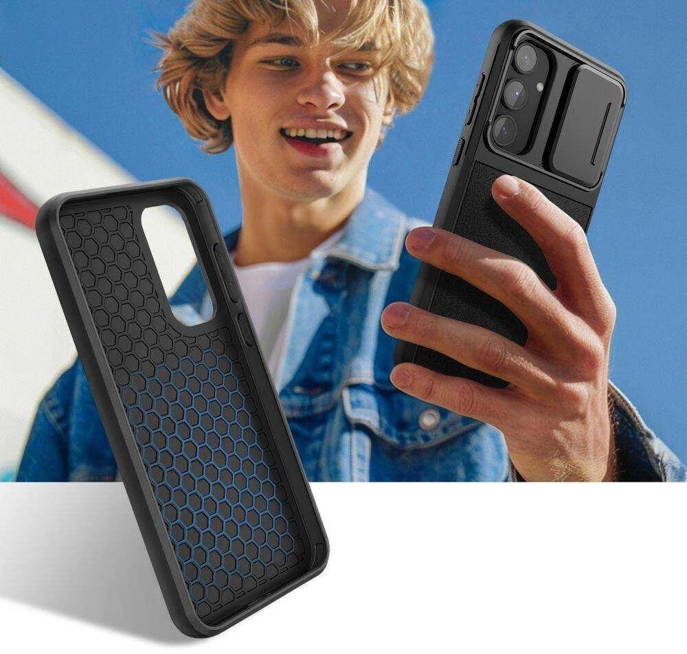 Samsung Galaxy A55 5G Tech-Protect Velar Cam+ dėklas telefonui juodos spalvos
