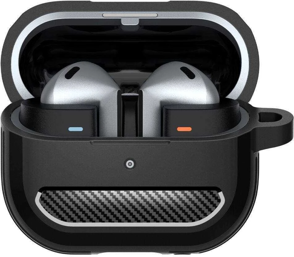 Samsung Galaxy Buds 3 / 3 Pro Spigen Rugged Armor Matte dėklas ausinėms juodos spalvos
