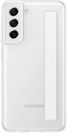 112803 Dėklas Samsung EF-XG990CWEGWW S21 FE 5G G990 baltos spalvos Slim Strap Cover