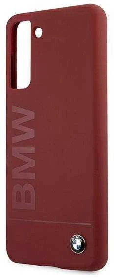 BMW BMHCS21MSLBLRE S21+ G996 red kietas dėklas Silicone Signature Logo