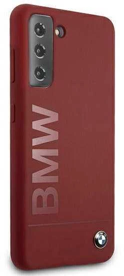 BMW BMHCS21MSLBLRE S21+ G996 red kietas dėklas Silicone Signature Logo