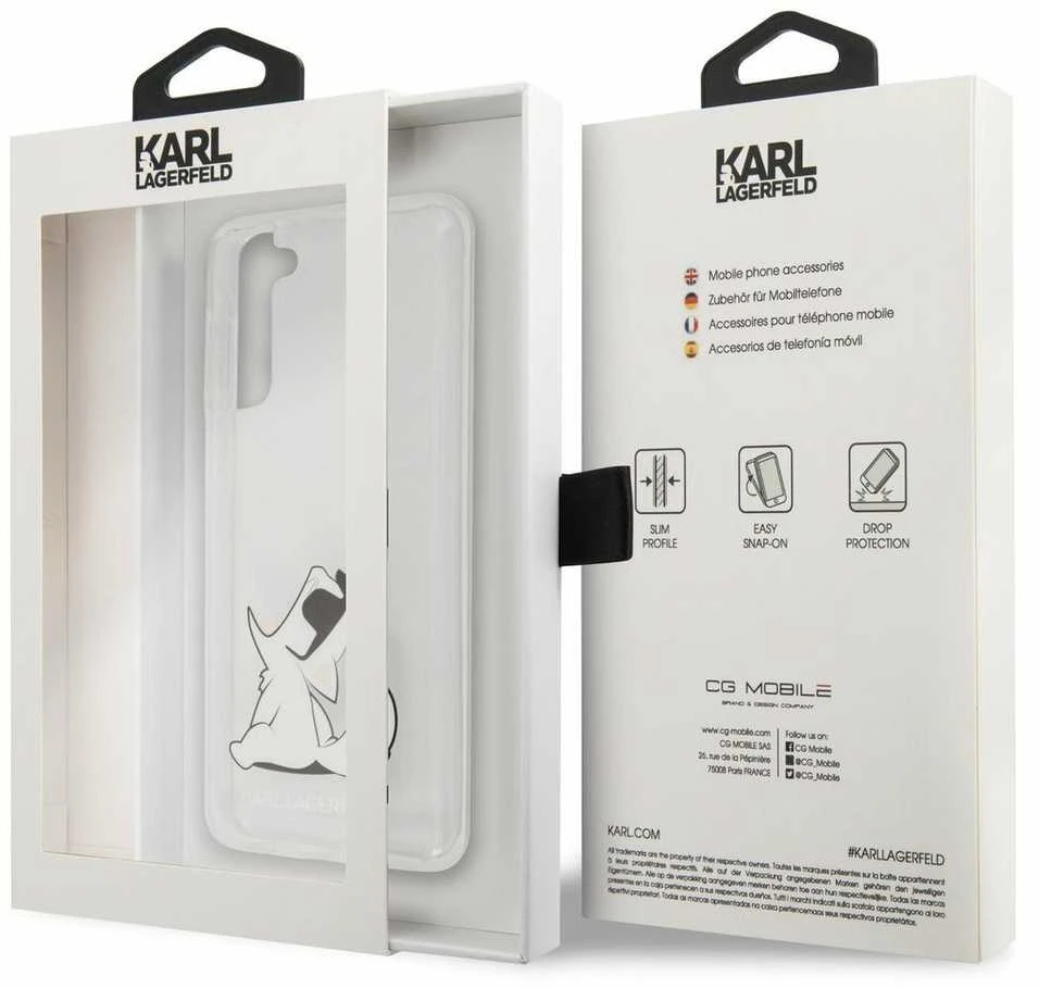 Karl Lagerfeld KLHCS21MCFNRC S21+ G996kietas dėklas skaidrus Choupette Fun