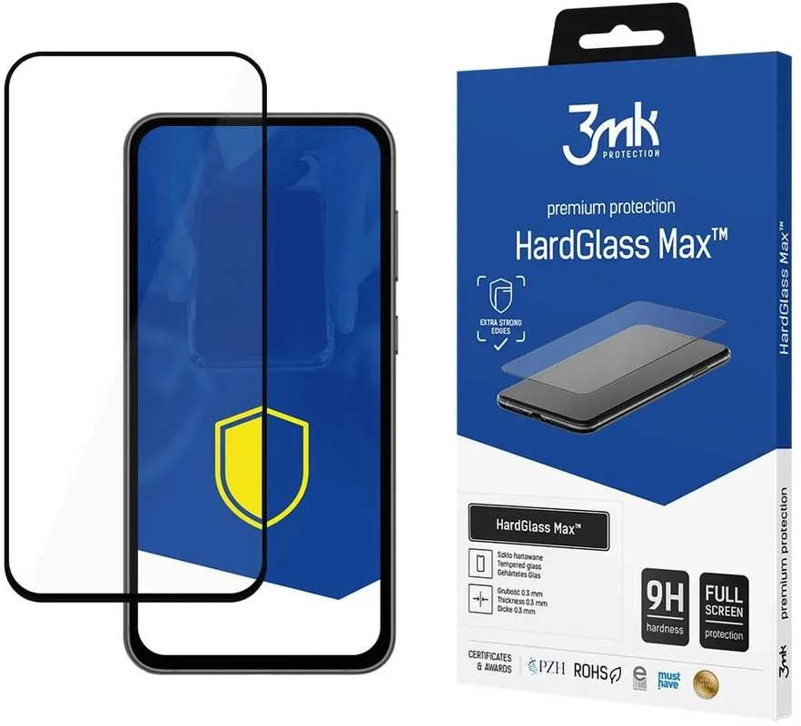3MK HardGlass Max Samsung Galaxy S23 FE juodas viso ekrano stiklas