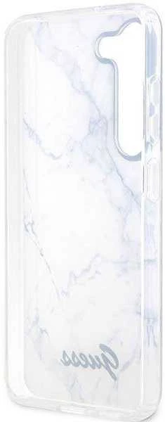 Guess telefono dėklas, skirtas Samsung Galaxy S23 Plus GUHCS23MPCUMAH baltos spalvos HC PU/TPU Marble