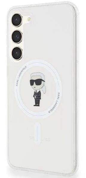 Karl Lagerfeld KLHMS23MHFCKNOT S23+ S916 skaidrus kietas dėklas IML Ikonik MagSafe