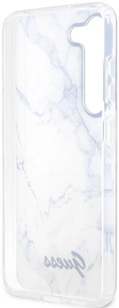 Guess telefono dėklas, skirtas Samsung Galaxy S23 Plus GUHCS23MPCUMAH baltos spalvos HC PU/TPU Marble