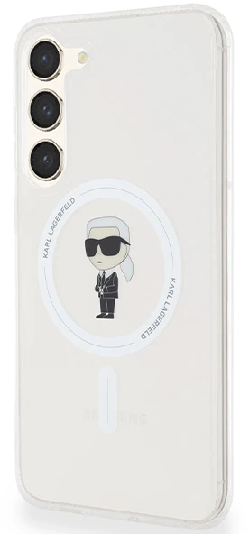 Karl Lagerfeld KLHMS23MHFCKNOT S23+ S916 skaidrus kietas dėklas IML Ikonik MagSafe