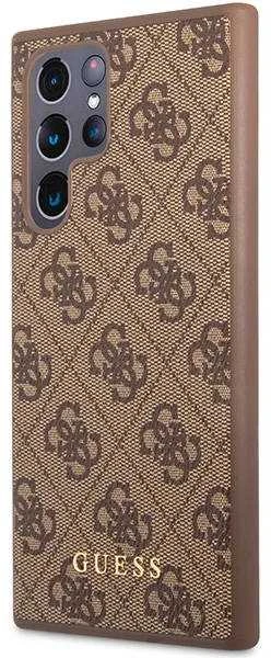 Guess GUHCS23LG4GFBR S23 Ultra S918 rudos spalvos kietas dėklas 4G Metal Gold Logo