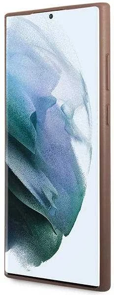 Guess GUHCS23LG4GFBR S23 Ultra S918 rudos spalvos kietas dėklas 4G Metal Gold Logo