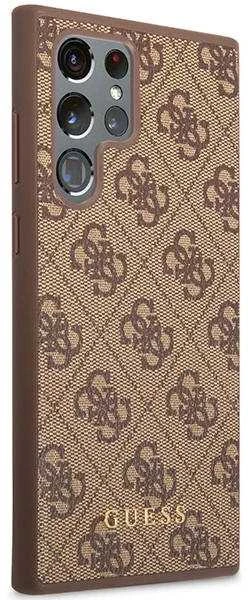 Guess GUHCS23LG4GFBR S23 Ultra S918 rudos spalvos kietas dėklas 4G Metal Gold Logo
