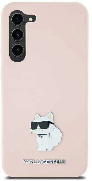 Dėklas Karl Lagerfeld KLHCS23LSMHCNPP S23 UltraS918 rožinės spalvos Silicone Choupette Metal Pin