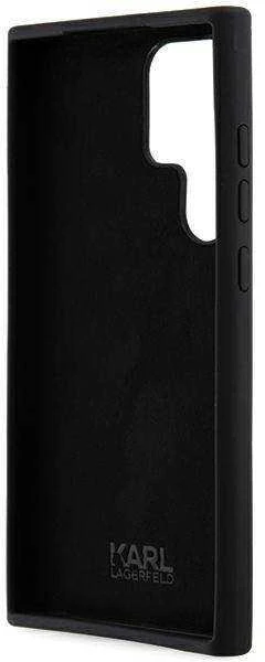 Dėklas Karl Lagerfeld KLHCS23LSMHKNPK S23 Ultra S918 juodos spalvos Silicone Ikonik Metal Pin