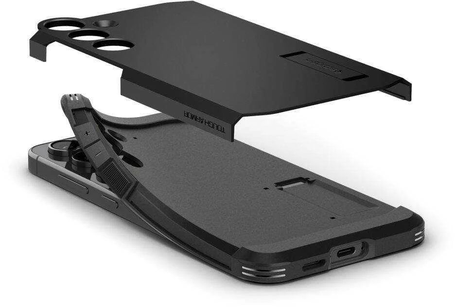 Spigen Tough Armor – dėklas skirtas Samsung Galaxy S24 FE Juodas