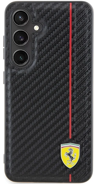 Ferrari FEHCS24SN3DUR S24 S921 juodos spalvos kietas dėklas Carbon Printed Line
