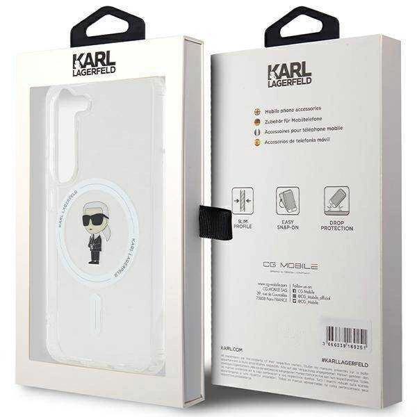 Karl Lagerfeld KLHMS24SHFCKNOT S24 S921 skaidrus kietas dėklas IML Ikonik MagSafe