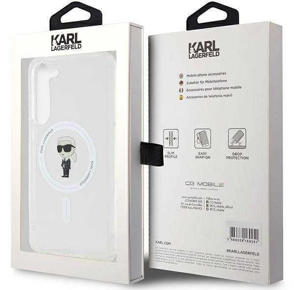 Karl Lagerfeld KLHMS24MHFCKNOT S24+ S926 skaidrus kietas dėklas IML Ikonik MagSafe