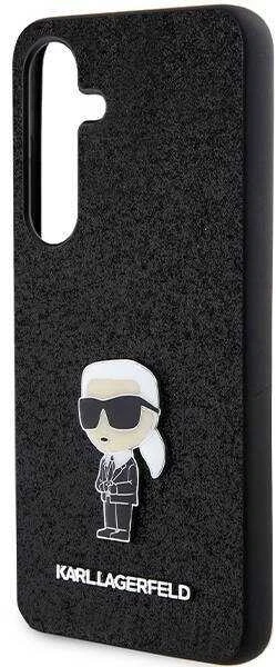 Dėklas Karl Lagerfeld Fixed Glitter Ikonik Logo Metal Pin - Samsung Galaxy S24+ Case juodas
