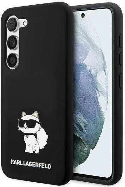 Karl Lagerfeld KLHCS24SSNCHBCK S24 S921 kietas dėklas juodos spalvos Silicone Choupette