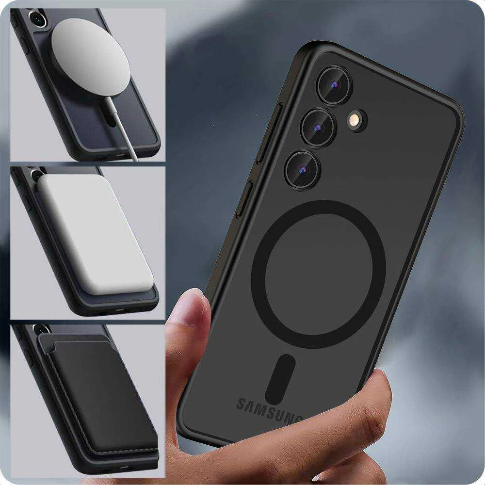 Samsung Galaxy S24 Tech-Protect Magmat MagSafe Matte dėklas telefonui juodos spalvos