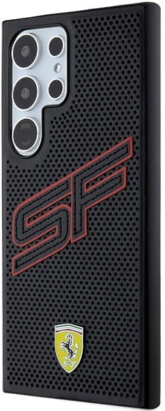 Ferrari FEHCS24LPINK S24 Ultra S928 juodos spalvos kietas dėklas Big SF Perforated