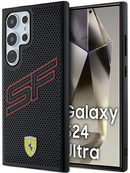 Ferrari FEHCS24LPINK S24 Ultra S928 juodos spalvos kietas dėklas Big SF Perforated