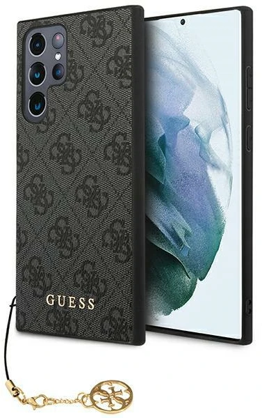 Guess GUHCS24LGF4GGR S24 Ultra S928 juodos spalvos kietas dėklas 4G Charms Collection