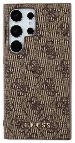 Samsung Galaxy S24 Ultra Guess dėklas 4G Metal Gold Logo (GUHCS24LG4GFBR) rudos spalvos