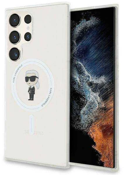 Karl Lagerfeld KLHMS24LHFCKNOT S24 Ultra S928 skaidrus kietas dėklas IML Ikonik MagSafe