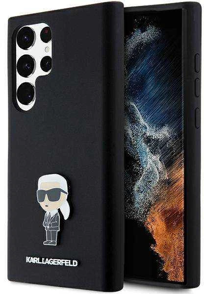Dėklas Karl Lagerfeld KLHCS24LSMHKNPK S24 Ultra S928 juodos spalvos Silicone Ikonik Metal Pin