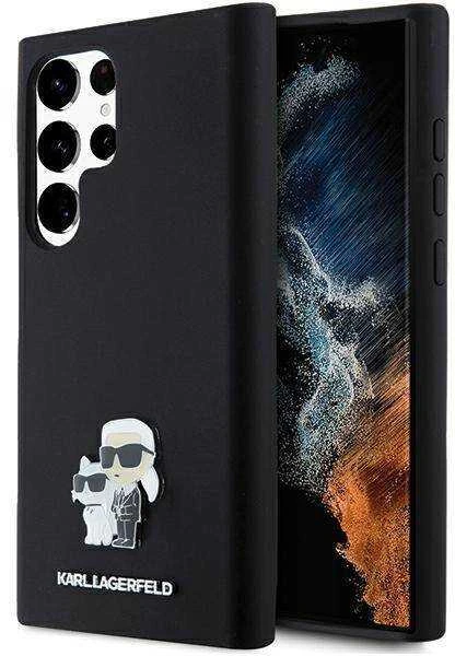Samsung Galaxy S24 Ultra Karl Lagerfeld silikoninis dėklas Karl&Choupette Metal Pin (KLHCS24LSMHKCNPK) juodos spalvos