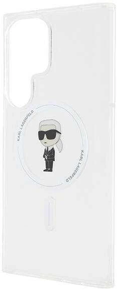 Karl Lagerfeld KLHMS24LHFCKNOT S24 Ultra S928 skaidrus kietas dėklas IML Ikonik MagSafe