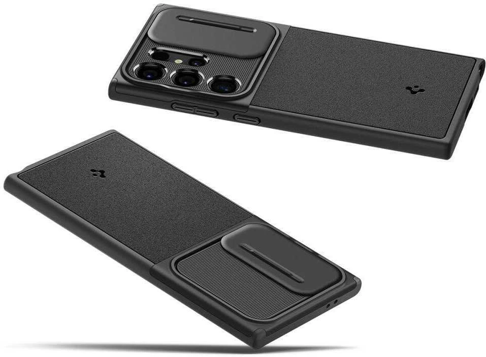 Samsung Galaxy S24 Ultra Spigen Optik Armor dėklas telefonui juodos spalvos
