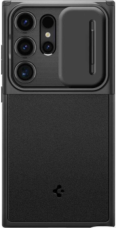 Samsung Galaxy S24 Ultra Spigen Optik Armor dėklas telefonui juodos spalvos