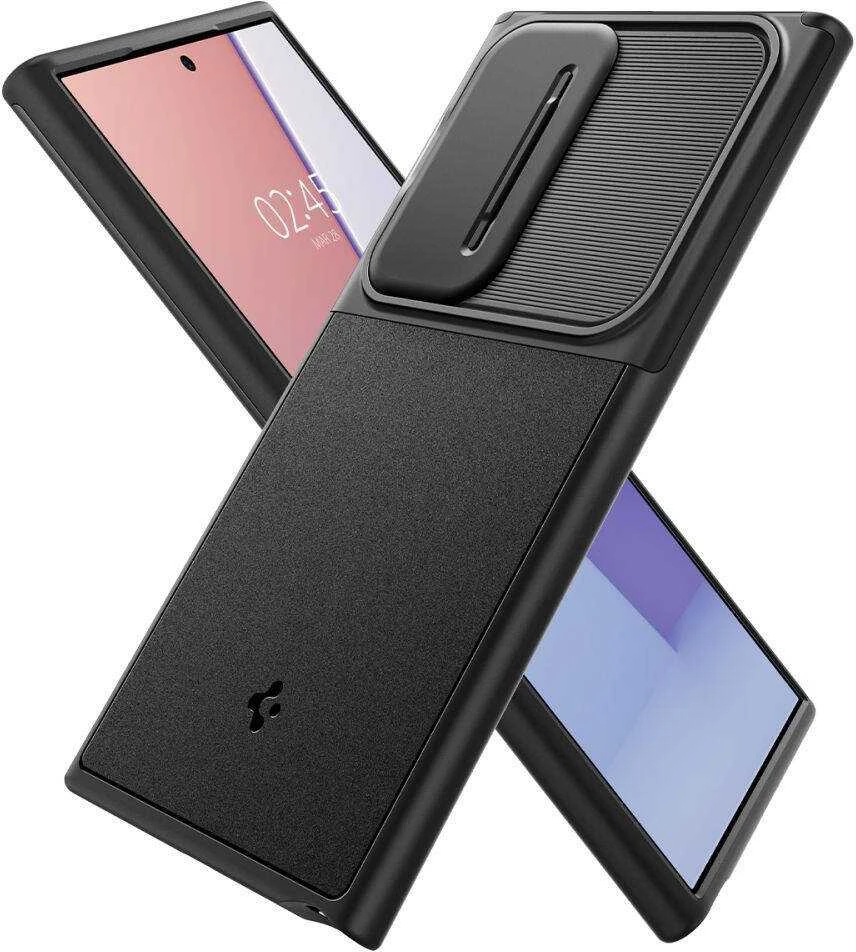 Samsung Galaxy S24 Ultra Spigen Optik Armor dėklas telefonui juodos spalvos
