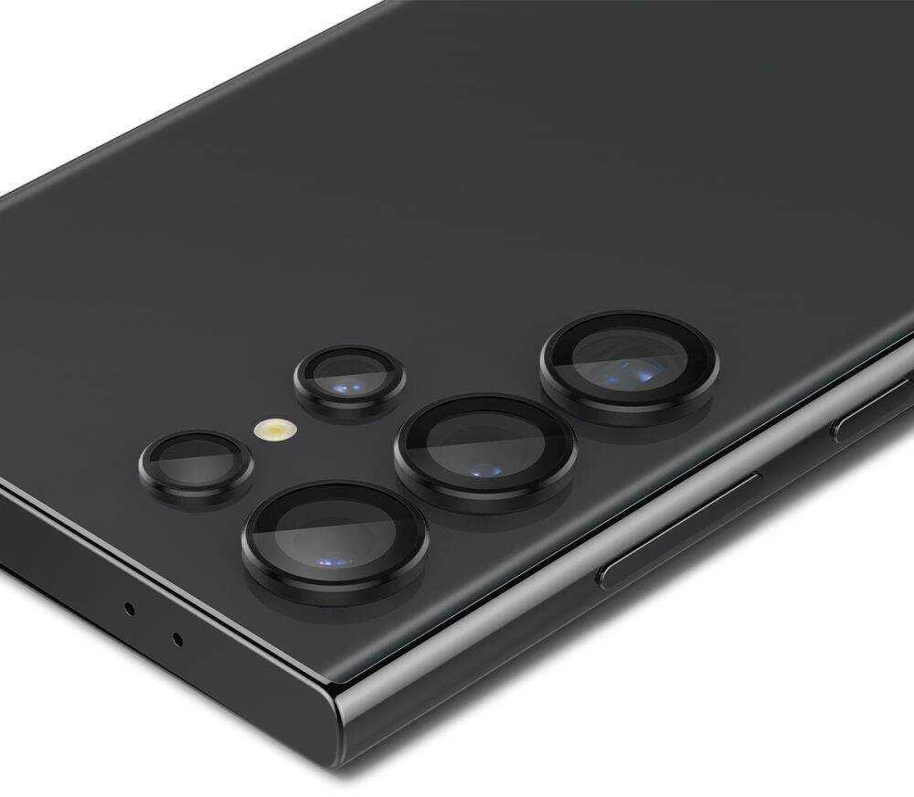 Samsung Galaxy S24 Ultra Spigen Optik. TR ”EZ FIT” kameros apsauga 2-pack juodos spalvos