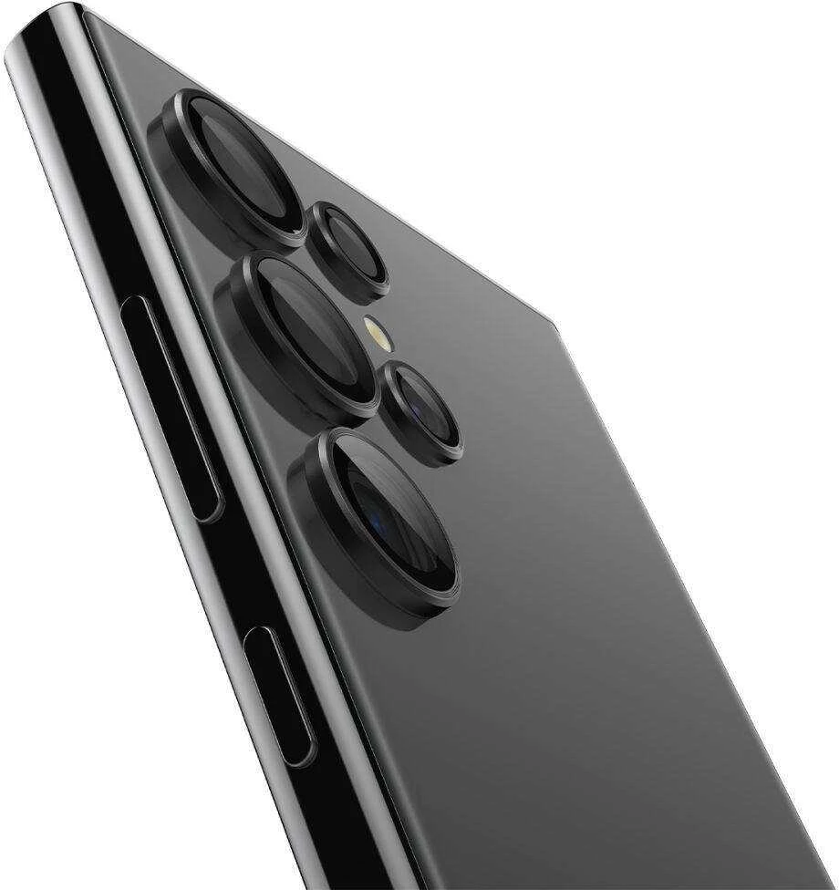 Samsung Galaxy S24 Ultra Spigen Optik. TR ”EZ FIT” kameros apsauga 2-pack juodos spalvos