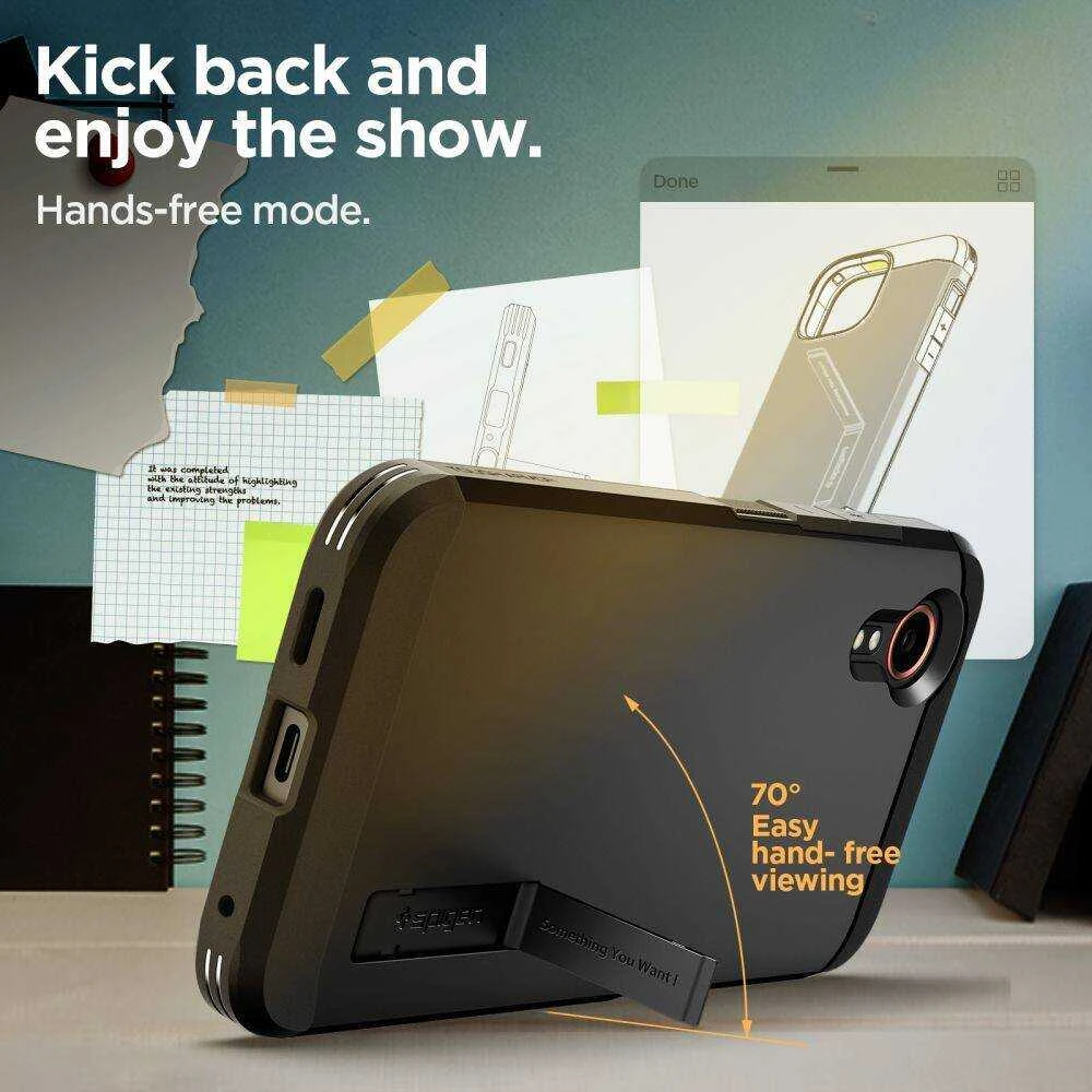 Samsung Galaxy XCover 7 Spigen Tough Armor dėklas telefonui juodos spalvos