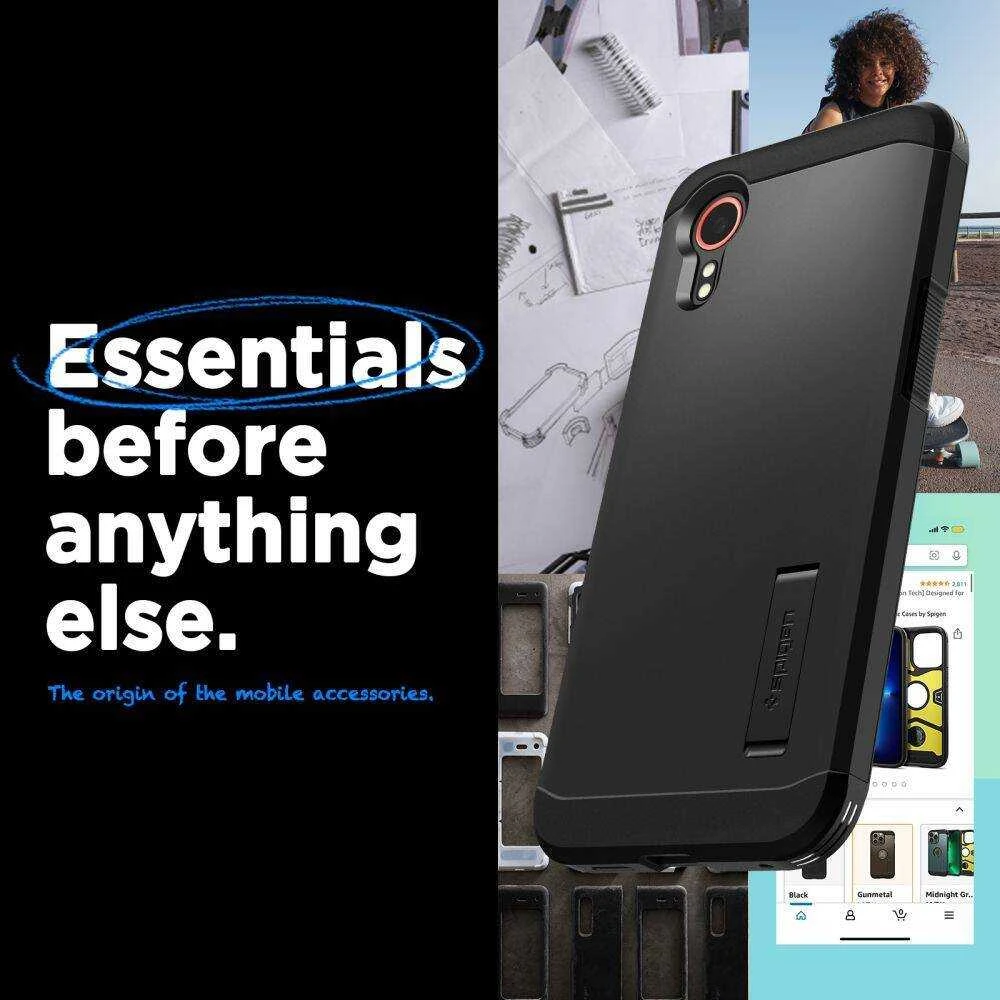 Samsung Galaxy XCover 7 Spigen Tough Armor dėklas telefonui juodos spalvos